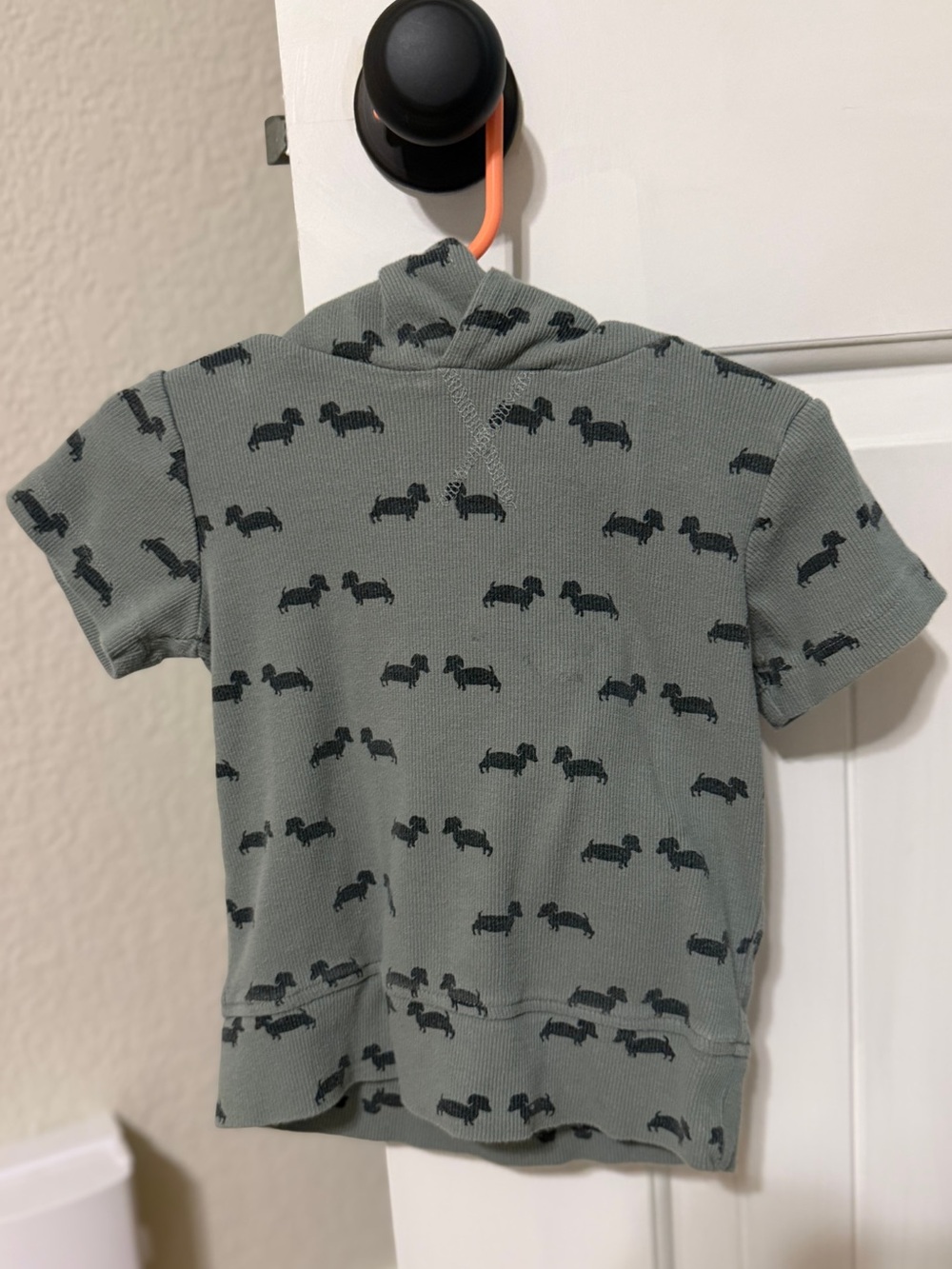 kate quinn ss hoodie | tiny wiener dog | organic cotton skinny rib 18-24m